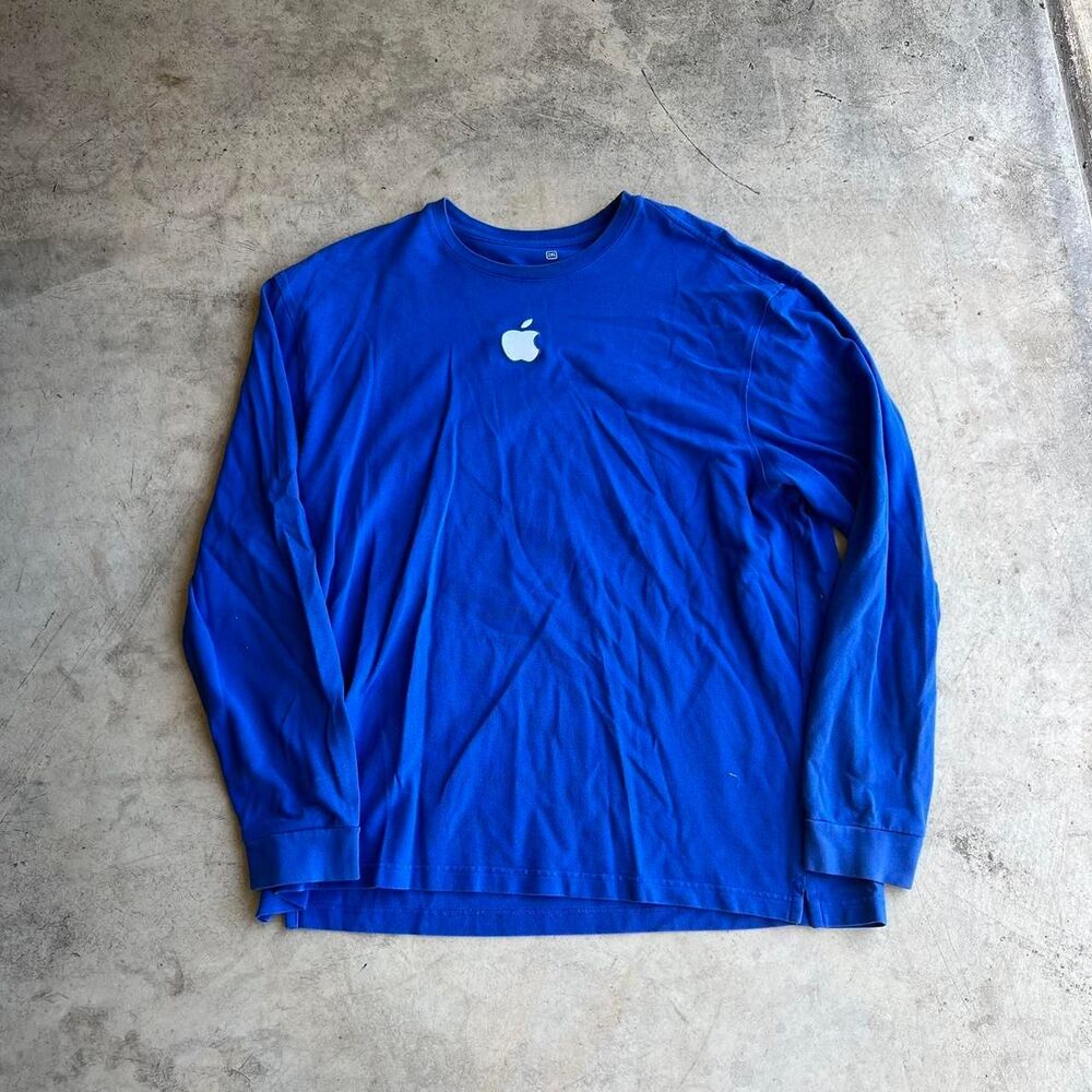 Apple Worker issued Tee blue long sleeve mens size XXL